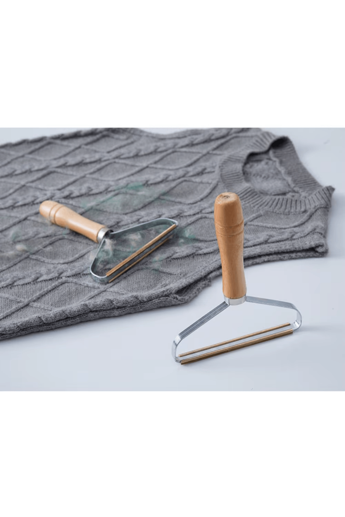 Clothes lint remover 14 x 18.5 cm Wood Stainless steel Copper plated - Per piece