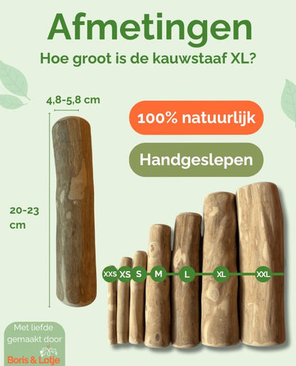 Kauwstaaf Koffiehout XL - Per stuk