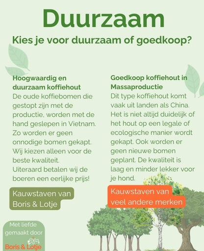 Kauwstaaf Koffiehout XXL - Per stuk