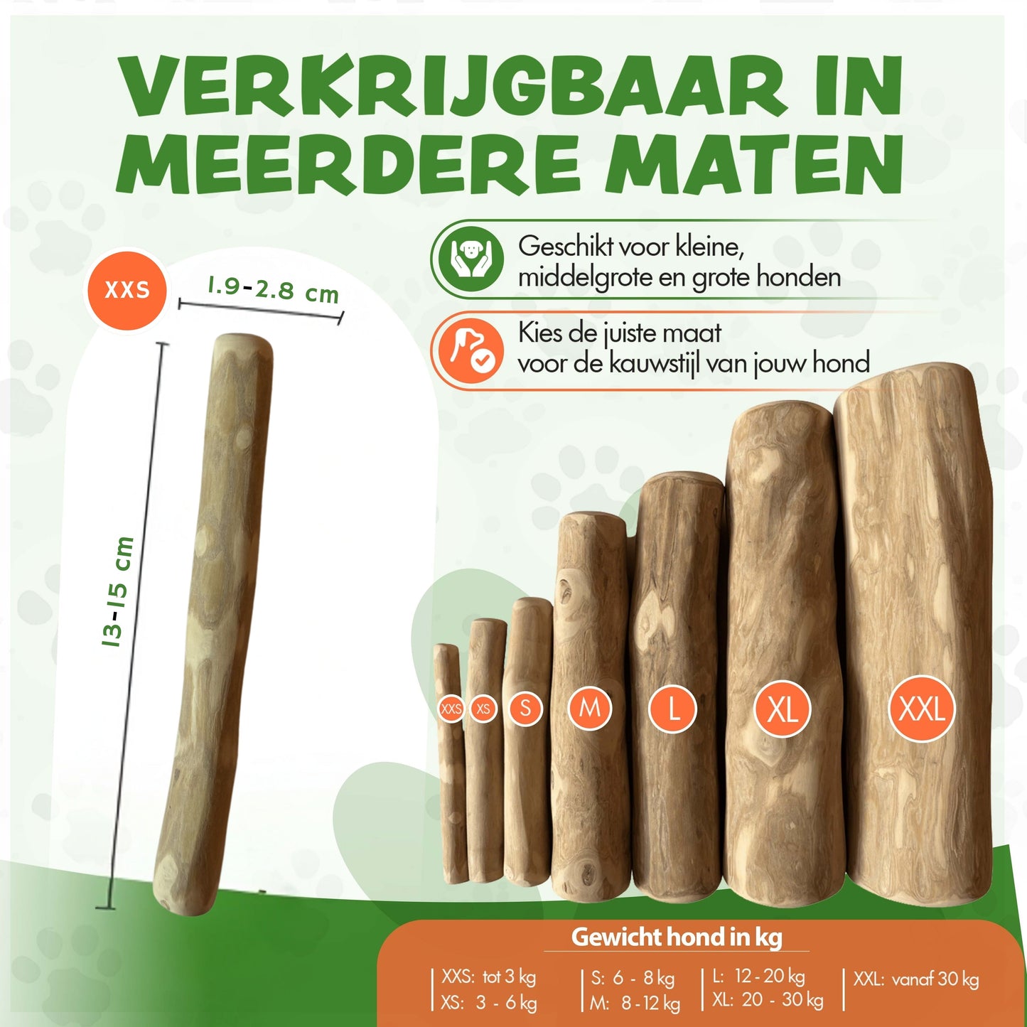 Kauwstaaf Koffiehout XXS - Per stuk