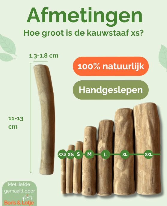 Kauwstaaf Koffiehout XS - Per stuk