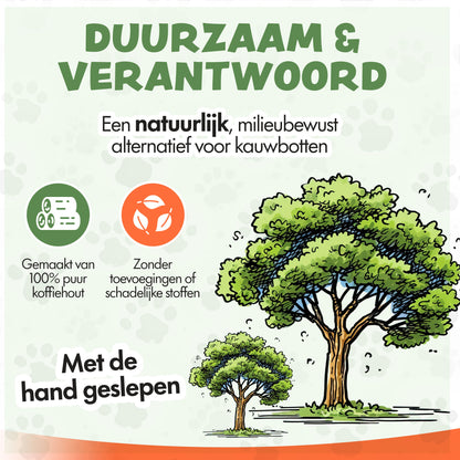 Kauwstaaf Koffiehout XXS - Per stuk