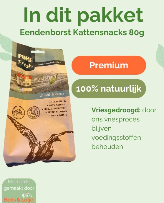 Eendenborst Kattensnacks 100% natuurlijk 70 gram - Per stuk