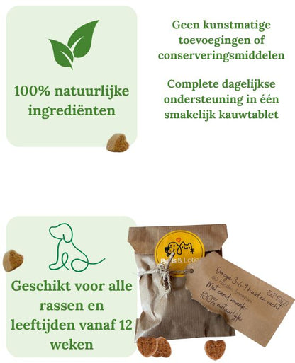 Omega 3-6-9 Huid & Vacht Supplement - 60 hondensnoepjes met eend smaak
