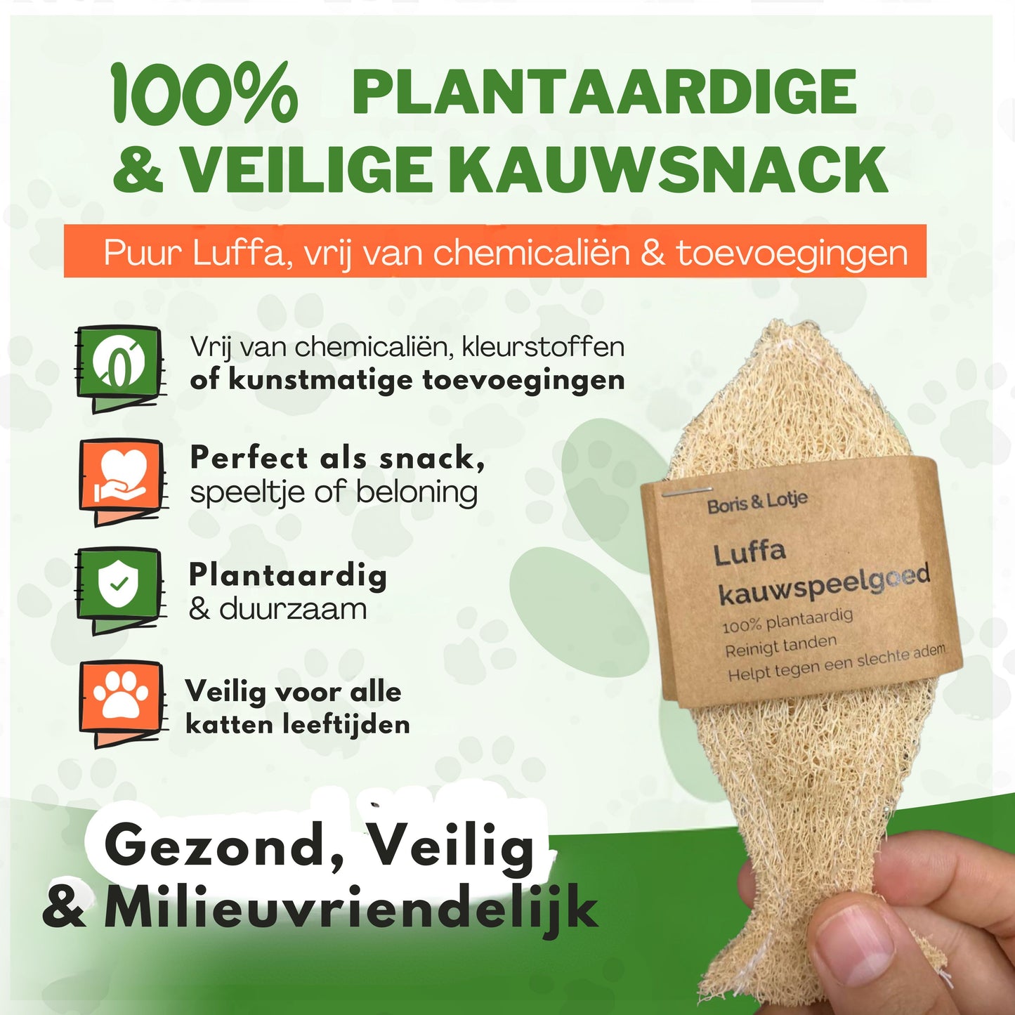 Natural Toothbrush for Cats - Made from 100% Luffa