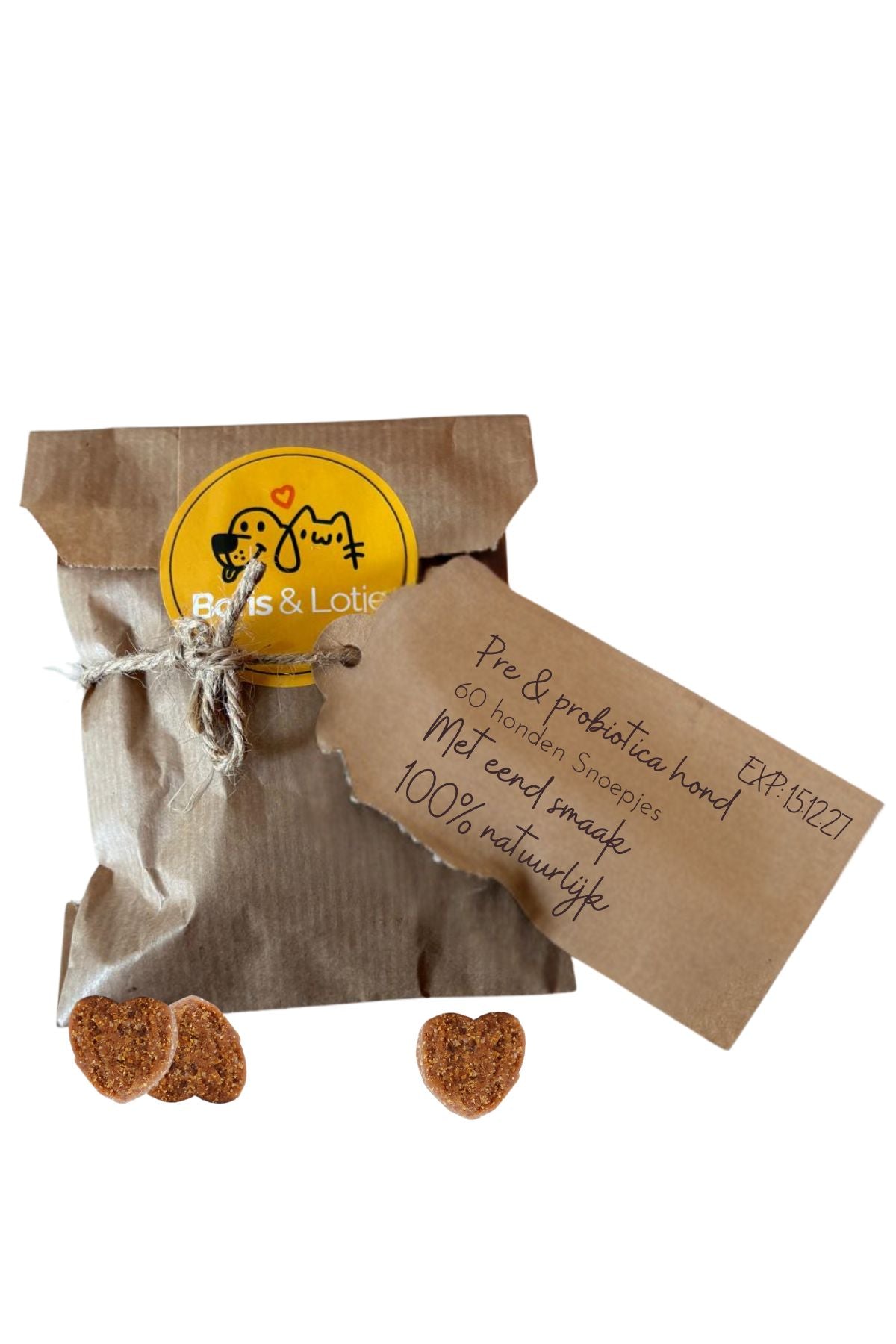 Pre & Probiotica hond - Ondersteunt Spijsvertering & Weerstand - 60 hondensnoepjes met eend smaak