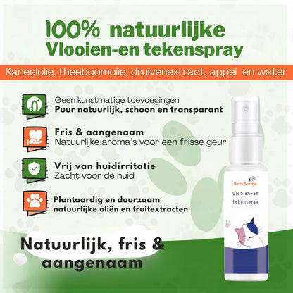 Vlooienspray en tekenspray voor hond en kat - 100% Natuurlijk