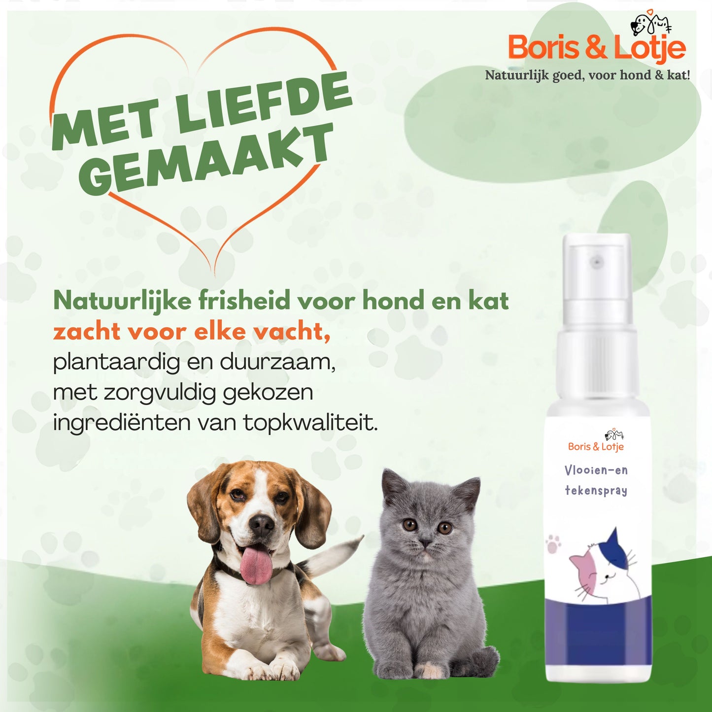 Vlooienspray en tekenspray voor hond en kat - 100% Natuurlijk