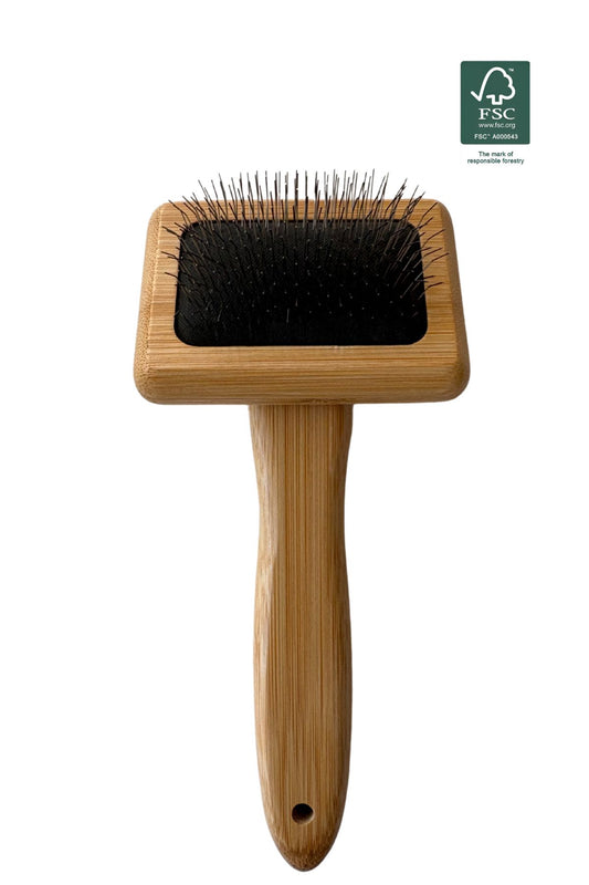 Hondenborstel met lange pinnen 15,4 x 6,7 cm Duurzaam Bamboe hout - Per stuk