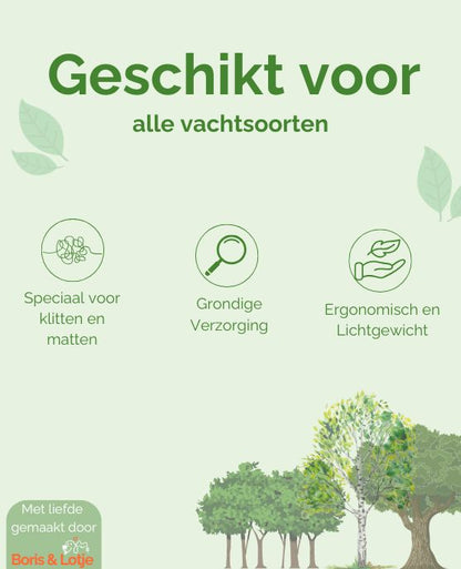 Hondenkam Fijne stalen tanden 20,4 x 3,2 cm Duurzaam berkenhout - Per stuk